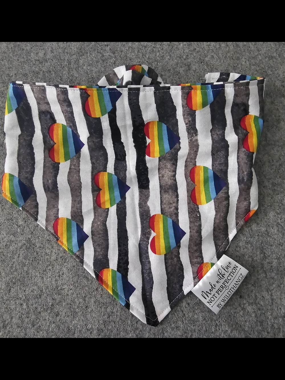 Rainbow Heart Stripe Bandana